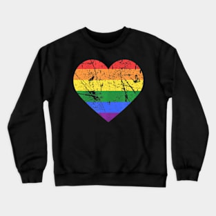 Gay & Lesbian LGBT Pride Love Flag Heart Crewneck Sweatshirt